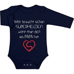 Shirtgeil Baby Strampler Junge Mädchen Wer Braucht SUPERHELDEN Wenn Man Dich Als Papa Hat 0-3 Monate Marineblau von Shirtgeil