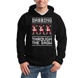 Shirtgeil Dabbing Through The Snow Ugly Christmas Sweater Herren Kapuzenpullover Hoodie 3X-Large Schwarz von Shirtgeil