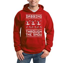 Shirtgeil Dabbing Through The Snow Ugly Christmas Sweater Herren Kapuzenpullover Hoodie 4X-Large Rot von Shirtgeil