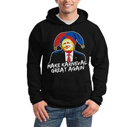 Shirtgeil Fasching - Trump Make Karneval Great Again Herren Kostüm Kapuzenpullover Hoodie X-Large Schwarz von Shirtgeil