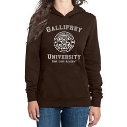 Shirtgeil Gallifrey University Damen Blau Large Kapuzenpullover Hoodie - Doctor Time Academy Who von Shirtgeil