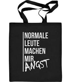 Shirtgeil Hipster Beutel - Normale Leute machen mir Angst Jutebeutel Baumwolltasche One Size Schwarz von Shirtgeil