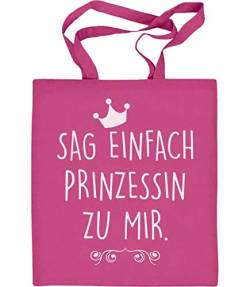 Shirtgeil Hipster Beutel - Sag einfach Prinzessin zu mir Jutebeutel Baumwolltasche One Size Rosa von Shirtgeil