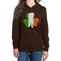 Shirtgeil Irland Farbern Kleeblatt Clover St. Patricks Day Damen Kapuzenpullover Hoodie X-Large Braun von Shirtgeil