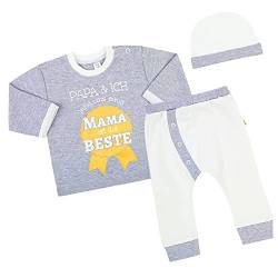 Shirtgeil Langarmshirt Jungen Set Baby Erstausstattung Neugeborene Set Junge Babykleidung Mama ist die Beste Geschenk für junge Mütter Baby Pullover 0-6 Monate von Shirtgeil