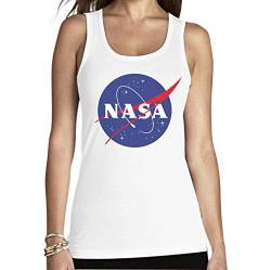 Shirtgeil NASA Logo Space Raumfahrt Damen Outfit Frauen Tank Top Large Weiß von Shirtgeil