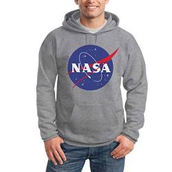 Shirtgeil NASA Logo Space Raumfahrt Herren Outfit Kapuzenpullover Hoodie Large Grau von Shirtgeil