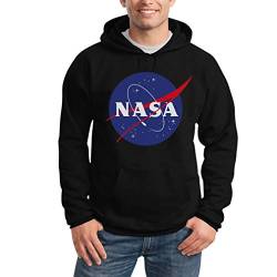 Shirtgeil NASA Logo Space Raumfahrt Herren Outfit Kapuzenpullover Hoodie Medium Schwarz von Shirtgeil