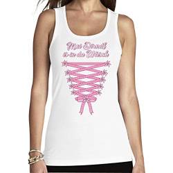 Shirtgeil Oktoberfest Wiesn Kleidung MEI Dirndl is in da Wäsch Frauen Tank Top X-Large Weiß von Shirtgeil