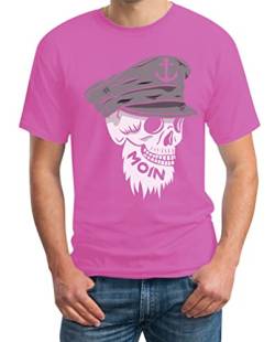 Skull Totenkopf Moin Tshirt Herren Hamburg Souvenir Herren T-Shirt Medium Rosa von Shirtgeil