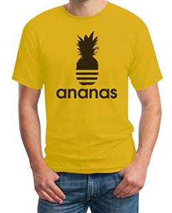 T-Shirt Herren - Cooles Ananas Pineapple Sommer Shirt - Outfit Herren Kleidung Sommer Männer Tshirt Kurzarm M Gelb von Shirtgeil