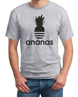 T-Shirt Herren - Cooles Ananas Pineapple Sommer Shirt - Outfit Herren Kleidung Sommer Männer Tshirt Kurzarm XL Grau von Shirtgeil