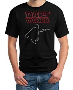 T-Shirt Herren Dart Vader - Witziges Männer Dart Shirt für Darts Fans Tshirt 4XL Schwarz von Shirtgeil