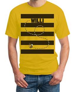 T-Shirt Herren Karneval & Fasching - Bienen Kostüm Willi Tshirt Männer XXL Gelb von Shirtgeil