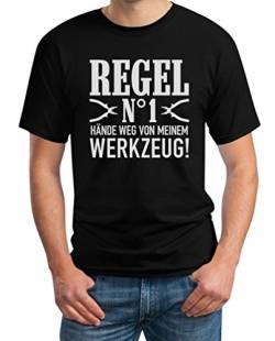 T-Shirt Herren Männer Geschenk - Regel Hände Weg von Meinem Werkzeug! XL Schwarz von Shirtgeil