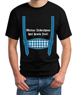 T-Shirt Herren Oktoberfest Wiesn Outfit - Meine Lederhose hat Heute frei Tshirt L Schwarz von Shirtgeil