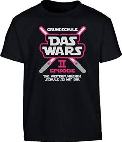 T-Shirt Mädchen Grundschule Abschluss & Schulanfang Das Wars Rosa Laser Mädchen Tshirt 13-14 Jahre (164cm) Schwarz von Shirtgeil