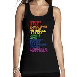 Tank Top Damen mit Spruch - Love is Love - Pride LGBT Kleidung - Lesbian & Gay CSD Pride Outfit LGBTQ Tanktops Frauen Medium Schwarz von Shirtgeil