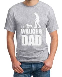 The Walking Dad für Hundeliebhaber Herrchen Hunde Motive Herren T-Shirt X-Large Grau von Shirtgeil