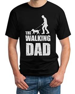 The Walking Dad für Hundeliebhaber Herrchen Hunde Motive Herren T-Shirt X-Large Schwarz von Shirtgeil