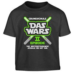 Tshirt Jungen Grundschule Abschluss Schulanfang Das Wars Grün Laser Kinder T-Shirt 9-10 Jahre (146cm) Schwarz von Shirtgeil