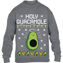 Ugly Chrismas Kinder Holy Guacamole Avocado Engel Kinder Pullover Sweatshirt 152 Grau von Shirtgeil