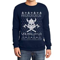 Ugly Christmas FA la la Valhalla Wikinger Xmas Pullover Sweatshirt X-Large Marineblau von Shirtgeil