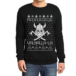 Ugly Christmas FA la la Valhalla Wikinger Xmas Pullover Sweatshirt X-Large Schwarz von Shirtgeil