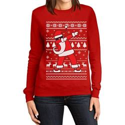 Weihnachten Dab vom Weihnachtsmann Damen Weihnachtspullover Frauen Sweatshirt Medium Rot von Shirtgeil
