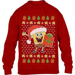 Weihnachtspullover Spongebob Weihnachten Nickelodeon Kinder Pullover Sweatshirt 116 Rot von Shirtgeil