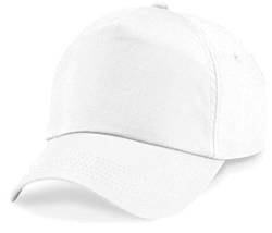 Basecap Cap 5 Panel Cap Verschluss Klettverschluss Größe Unisex viel Farben Weiss von Shirtinstyle