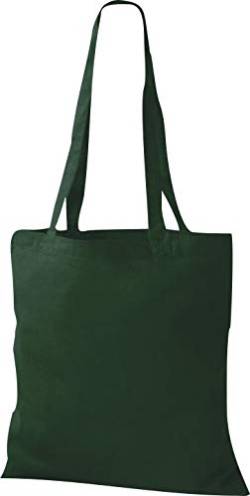 Shirtinstyle Premium Tasche aus Baumwollleinen, Einkaufstasche, Umhängetasche, mehrere Farben, flaschengrün, 42 x 38 cm von Shirtinstyle