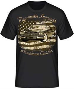 American Classic car Shirt Oldtimer Vintage Hot Rod RocknRoll Rockabilly T-Shirts (L, 58 Plymouth Fury schwarz) von Shirtmatic
