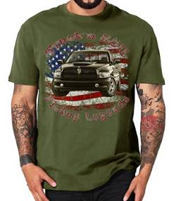 American Pickup Truck V8 Muscle car Shirt kompatibel mit RAMs Dodge (XXL, 2002 Oliv) von Shirtmatic