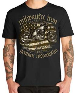Biker T-Shirt Milwaukee Iron Legends Chopper Bobber V2 Motorrad Motorcycle (L, Ironhead 883) von Shirtmatic