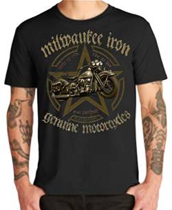 Biker T-Shirt Milwaukee Iron Legends Chopper Bobber V2 Motorrad Motorcycle (XL, Pan 1948) von Shirtmatic