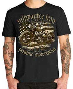 Biker T-Shirt Milwaukee Iron Legends Chopper Bobber V2 Motorrad Motorcycle (XL, Panhead) von Shirtmatic