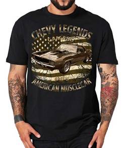 Chevy American Vintage musclecars Hot Rod USA T-Shirt (3XL, 60s Camaro schwarz) von Shirtmatic