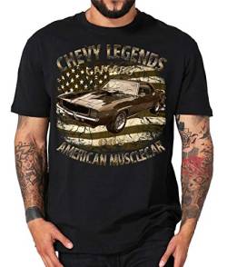 Chevy American Vintage musclecars Hot Rod USA T-Shirt (M, 60s Camaro schwarz) von Shirtmatic