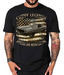 Chevy American Vintage musclecars Hot Rod USA T-Shirt (XL, 60s Chevelle schwarz) von Shirtmatic
