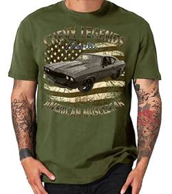 Chevy American Vintage musclecars Oldtimer Hot Rod USA T-Shirt (L, 60s Chevelle Oliv) von Shirtmatic