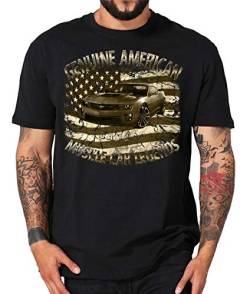 Chevy modern Camaro American musclecar USA T-Shirt (L, mit Back Print) von Shirtmatic