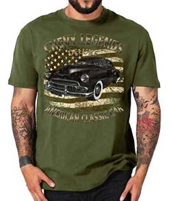Chevy's American Oldtimer Classic Vintage Cars Hot Rod USA T-Shirt (XXL, 50s Deluxe Oliv) von Shirtmatic