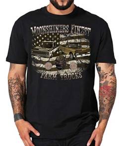 Moonshiners Finest American Redneck Pickup Farm Truck Shirts (XXL, schwarz Chevys) von Shirtmatic