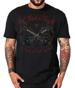 Shirtmatic Rock n Roll Rockabilly Guitar Vintage Loud Gitarre T-Shirt (XL, Oil Dust Rust schwarz) von Shirtmatic