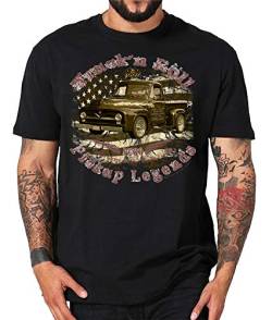 Shirtmatic Truck n Roll Tshirts USA Pickup Trucks F100, Chevy Apache, Blazer, Mercury Rockabilly Hot Rod (XL, schwarz F100 50s) von Shirtmatic