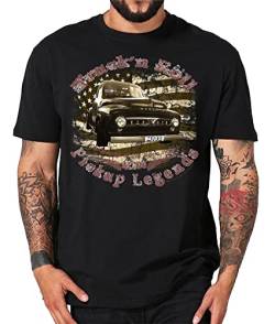 Truck n Roll Shirts USA Pickup F100 Chevy Apache Blazer C10 Ram Mercury Hot Rod (4XL, schwarz Mercury M100) von Shirtmatic