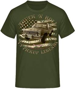 Truck n Roll Shirts USA Pickup F100 Chevy Apache Blazer C10 Ram Mercury Hot Rod (L, Oliv Chevy Blazer) von Shirtmatic