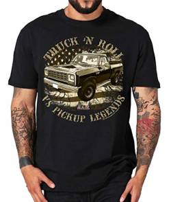 Truck n Roll Shirts USA Pickup F100 Chevy Apache Blazer C10 Ram Mercury Hot Rod (L, schwarz Ram Gen 1) von Shirtmatic