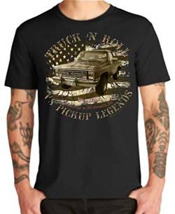 Truck n Roll Shirts USA Pickup Trucks F100, Chevy Apache, Blazer, Mercury Rockabilly Hot Rod (3XL, schwarz Chevy Blazer) von Shirtmatic